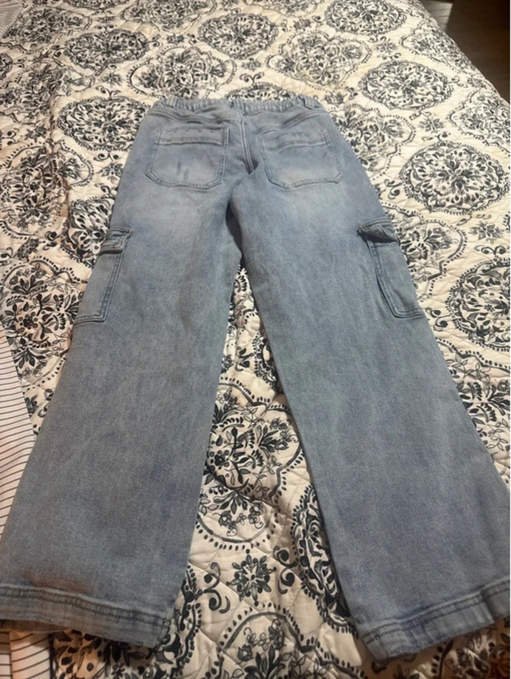 Vervet Light Wash Cargo Jeans Utility Pants - Picture 2 of 5